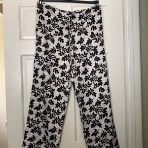 Bottom pajamas silky polyester blk and wht
